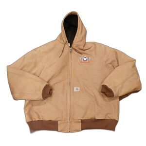 Carhartt Jacket Coat Khaki Brown BULLS Shipping Logo Men's Size 2XL Tall